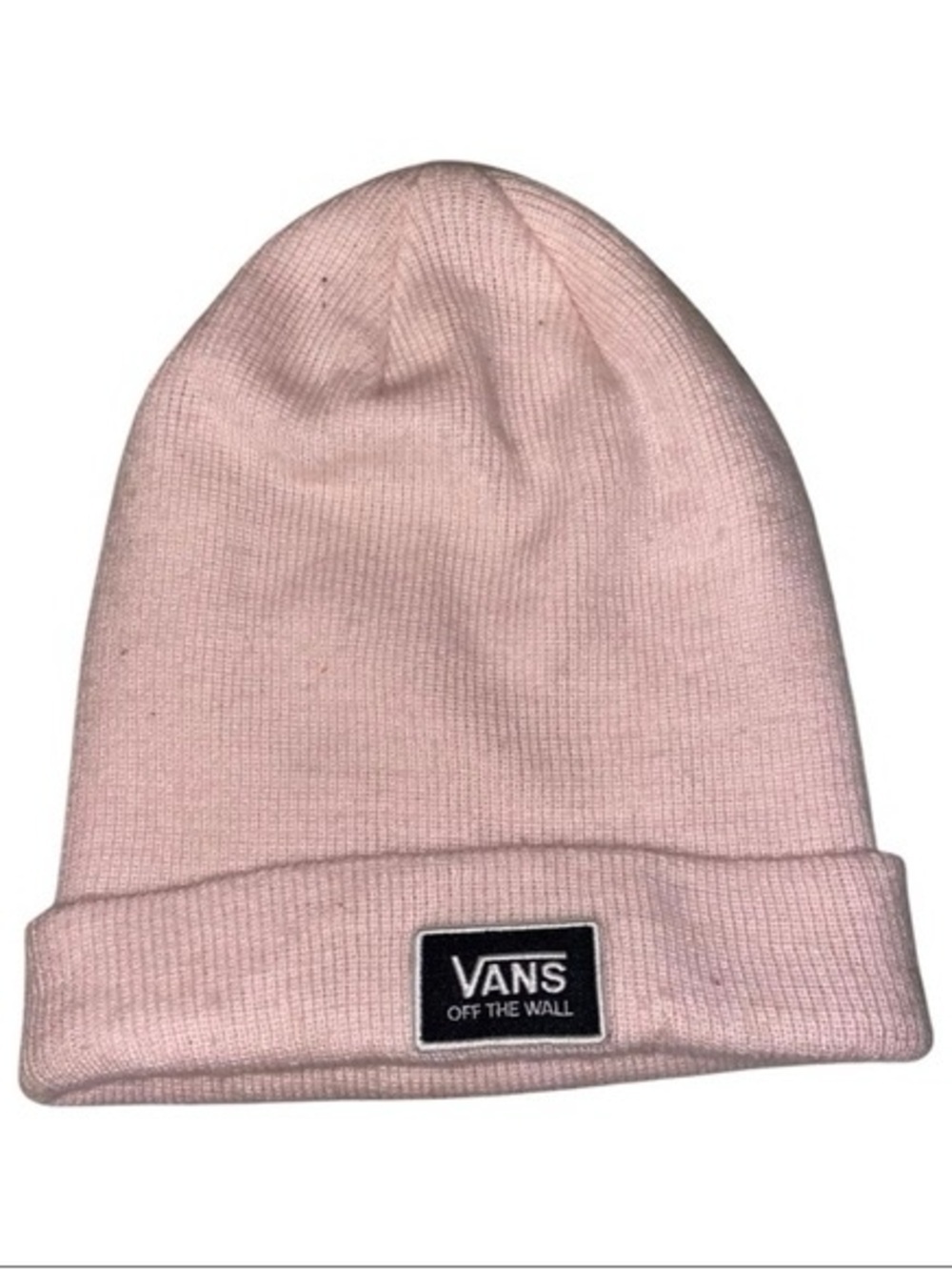 Vans Light Pink Knit Beanie with Logo Patch